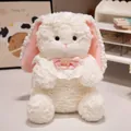 Adorable white plush bunny stuffed animal toy featuring a pink lace collar and long ears - 25cm / White Rabbit