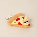 Adorable pizza mouse plush keychain with soft fabric and cute ears for bag decoration - Cheese Sausage Flavor (Yellow/Orange) / 14cm