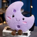 Adorable soft purple crescent moon plush pillow with a cute smiling face and brown legs - Moon / S