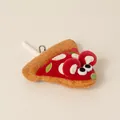 Lindo colgante de peluche de ratón de pizza con textura suave para bolsos - Sabor Salsa Boloñesa (Rojo/Marrón/Blanco) / 14cm