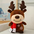 Cute brown Christmas reindeer plush toy with red scarf and snowflake patterns. - 22cm / Christmas Reindeer
