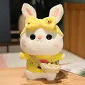 Cute white plush bunny toy wearing a yellow sweater and a bow headband SKU image - Yellow Headband And Umbrella Sweater With Bag