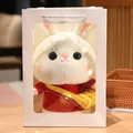 Adorable white rabbit plush toy wearing a red sweater with LED lights in a white gift bag - Gift Box And LED Light (Without Doll)