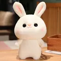 Adorable white plush bunny toy with big black eyes and soft fluffy texture for kids - Naked Little White Rabbit