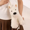 Lindo bolso bandolera de felpa de West Highland Terrier con pelo suave - Bolso de Hombro 25cm / Blanco