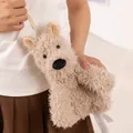 Adorable bolso bandolera de peluche para niños con diseño de cachorro West Highland - Bolso de Hombro 25cm / Marrón