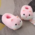 Cute pink hamster plush slippers for cozy winter indoor home wear with anti-slip sole - One Size (36-43) / Pink Hamster