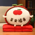 Cojín de peluche con forma de manzana roja y manta 3 en 1 para decoración de hogar - Solo manta / Rojo (Manzana)