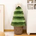 Grand jouet en peluche sapin de Noël avec visage souriant et étoile pour les cadeaux - Cèdre de Noël Oreiller 91cm