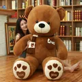 Giant brown teddy bear plush toy with scarf for soft hugging Valentine gift set - Heart Scarf Style / 80cm / Dark Brown