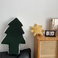 Coussin décoratif en peluche en forme de sapin de Noël vert forêt pour la maison - Sapin de Noël Nordique (BYX) / 75 cm / Vert