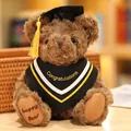 Kuscheliger brauner Abschluss-Teddybär im schwarzen Talar und mit Doktorhut - Kakaobraun / 20cm