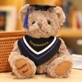 Abschluss Teddybär Plüschtier mit Doktorhut und Gratulations-Schal - Camel / 20cm