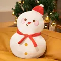 Coussin en peluche bonhomme de neige avec bonnet et écharpe de Noël - Bonhomme de Neige (YDD) / 45 cm / Blanc