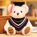 Niedlicher rosa Abschluss-Teddybär Plüschtier mit schwarzem Hut und Talar als Geschenk - Rosa / 20cm