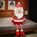 Charming plaid Santa Claus plush doll in sitting pose for festive Christmas home decorations - 70cm / Long Legged Santa Claus