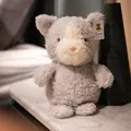Peluche chat frisée grise et blanche, adorable poupée animale douce pour enfants - Souris Grise