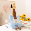Cute light blue electric guitar plush toy for children's music education and play - Bass Style / 35cm / Light Blue