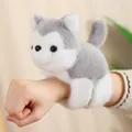 Cute grey and white husky plush slap bracelet for kids' party favors and wrist decoration - Husky / 23cm
