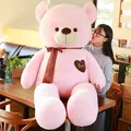Extra large pink teddy bear plush doll with brown Love heart and silk ribbon bow - Pink Ribbon Bear / 60CM