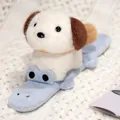 Cute plush animal slap bracelet featuring a white puppy on a blue base - Fun Crocodile Husky / 23cm