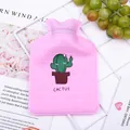 Mini bolsa de agua caliente de PVC rosa con acabado perlado y diseño de cactus - S / Cactus