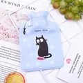 Mini bolsa de agua caliente de PVC azul con lindo gato negro de dibujos animados - S / Gato