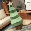 Coussin doux en peluche sapin de Noël avec étoile souriante pour la déco de fête - Sapin de Noël Multicolore / 30 cm / Vert Patchwork