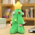 Coussin décoratif sapin de Noël en peluche avec étoile et pompons - Sapin de Noël mini DS / 20cm / Verdoyant