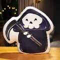 Knuffelig tekenfilm magere hein pluche kussen met zeis voor Halloween decoratie - Magere Hein