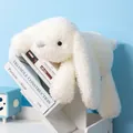 High quality soft white plush lop-eared rabbit toy in lying position for kids gift - 35cm / White