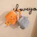 Pair of cute orange and grey plush diamond ring dolls for wedding gift decor - Love Lock / 12-16cm Pendant