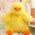Cute fluffy yellow duck plush toy with soft long fur, adorable round chubby duck pillow - 40CM / Yellow Chubby Duck