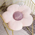 Cojín de asiento de felpa grueso con forma de flor rosa y morada para sillas de oficina - 50cm / Pétalo Rosa Empolvado Centro Púrpura
