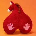 Red creative horse mascot plush toy pillow with handprint details for New Year gift - 40*45cm / China Red