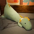 Suave y larga almohada de peluche de dinosaurio verde para apoyo al dormir cómodo - 80cm / Dinosaurio verde