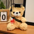 Brauner Abschluss-Teddybär mit Doktorhut und Diplom, ein Plüsch-Erinnerungsgeschenk - 18cm / Hellbrauner Bär - Schwarze Schärpe