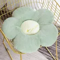 Cojín de asiento de felpa verde con forma de flor y bordado Dream para la silla - 50cm / Pétalo Verde Centro Blanco