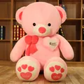 Large pink heart teddy bear plush toy with sweet embroidery details - 140cm / Pink - The One I Love