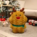 Cojín de peluche de reno navideño con bufanda festiva para decoración del hogar - Reno / 45cm