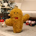 Peluche de hombre de jengibre con corona dorada y lazo rojo para decoración navideña. - Hombre de jengibre / 50cm