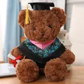 Oso de peluche de graduación marrón con birrete y toga académica - 40CM / Rose Red Collar / Marrón Oscuro