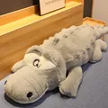 Grand oreiller long en peluche crocodile gris traversin animal doux pour dormir - 1m / Gris