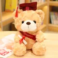 Oso de peluche de graduación con birrete rojo y banda de felicitaciones para regalo - 23cm / Sombrero rojo / Tostado