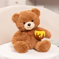 Cute brown teddy bear plush toy holding a honey pot, perfect gift for kids and girls - Bear with Honey Pot / 22cm