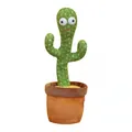 Electric dancing cactus plush toy with singing and glowing features for children - Rechargeable Model-120 Songs-English / Green