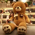 Large giant brown teddy bear plush toy with scarf and love heart embroidery gift - Scarf Style / 80cm / Tan