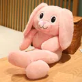Soft pink plush rabbit toy with pullable long ears and dangling legs for gifts - 80cm / Pink