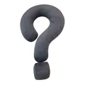 Almohada cervical creativa de felpa gris oscuro con forma de signo de interrogación - 65*35cm / Gris oscuro