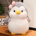 Soft and cute plump penguin plush toy with pink bow and small backpack for kids. - Red Backpack - Penguin Sister / 20cm